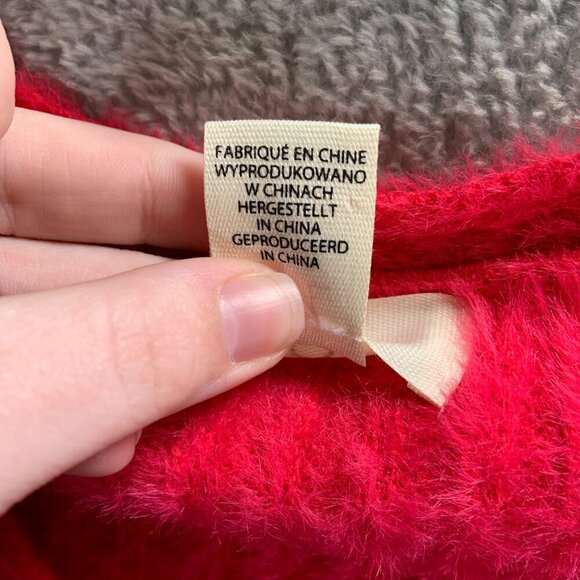 Jessica Simpson Cardigan Women's Medium Hot Pink Fuzzy Barbiecore Artsy Kawaii - Picture 5 of 10